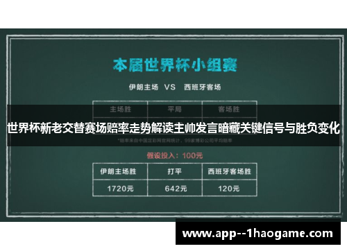 世界杯新老交替赛场赔率走势解读主帅发言暗藏关键信号与胜负变化